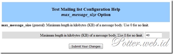 setting ukuran lampiran file milist email